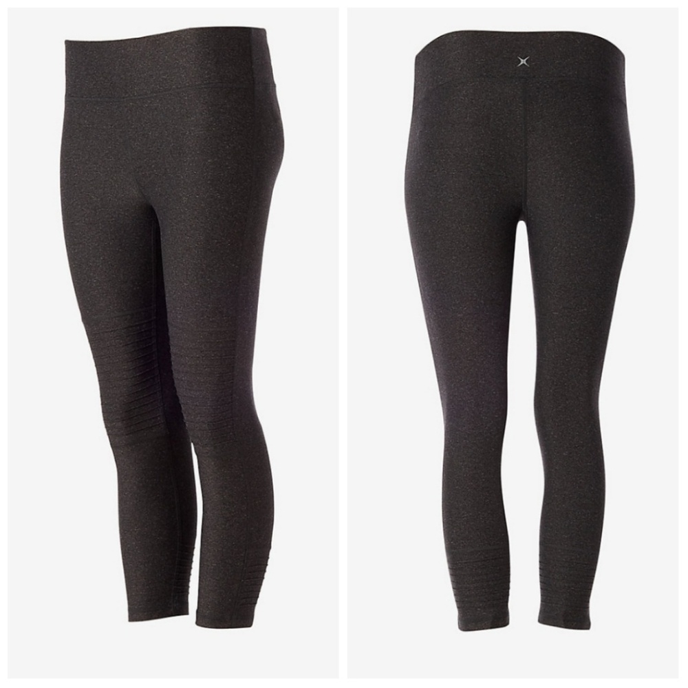 New Charcoal Gray Crop Moto Leggings